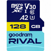 Карта памяти MicroSDXC 128GB UHS-I/U3 Class 10 Goodram + SD-адаптер R170/W120MB/s + SD-адаптер (GGSM2AA-1280R12)