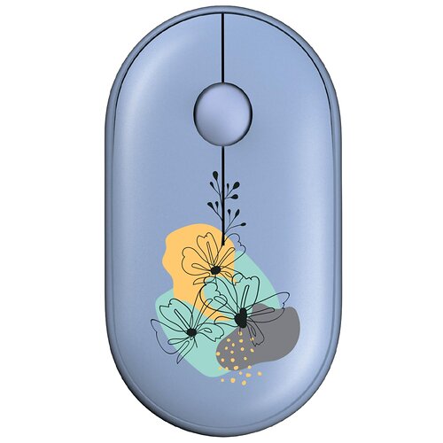 Беспроводная мышь 2E MF300 Flora Mallow Silent WL BT Blue (2E-MF300WFLORABL)