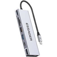 USB-хаб Essager 8 в 1 USB-C Hub с 10Gbps M.2 NVMe SSD Enclosure (EHB08-QK0G-Z)