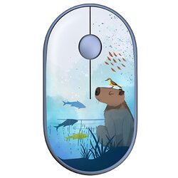 Беспроводная мышь 2E MF300 Capybara Swim Silent WL BT Blue (2E-MF300WCAPIBARABL)