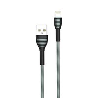 Кабель ColorWay USB - Lightning (M/M), тканевая оплетка, 3 А, 1 м, Серый (CW-CBUL041-GR)