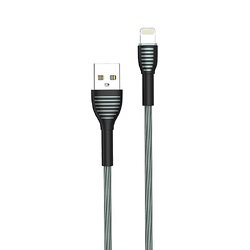 Кабель ColorWay USB - Lightning (M/M), тканевая оплетка, 3 А, 1 м, Серый (CW-CBUL041-GR)