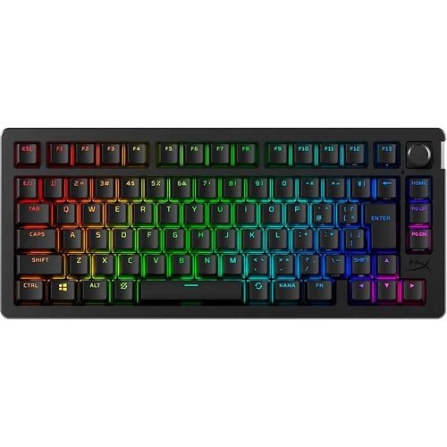 Клавіатура механічна HyperX Alloy Rise 75key, Red, USB-A/WL/BT, EN/UA, RGB, чорний