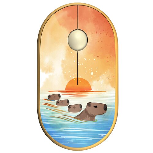 Беспроводная мышь 2E MF300 Capybara Sunset Silent WL BT Yellow (2E-MF300WCAPIBARAYW)