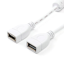 Кабель Atcom USB - USB V 2.0 (F/F), 1.8 м, white (15647)