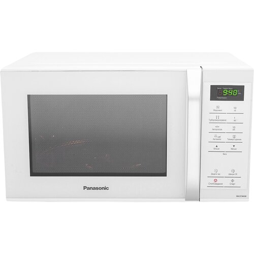 Мікрохвильова піч Panasonic, 25л, 800Вт, гриль, РК дисплей, сріблястий металік