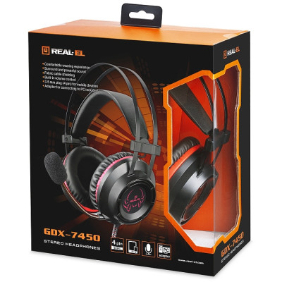 Гарнітура REAL-EL GDX-7450 Black Гарнітура REAL-EL GDX-7450 Black