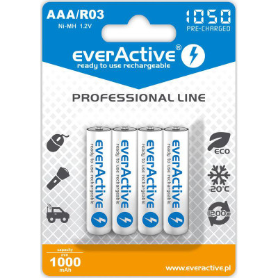 Аккумулятор everActive AAA\/HR03 Ni-MH 1050mAh BL 4шт