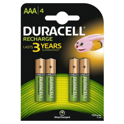 Аккумулятор Duracell Recharge DC2400 Ni-MH AAA\/HR03 750 mAh BL 4шт
