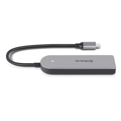 USB-хаб REAL-EL CQ-415 USB Type-C 4-в-1