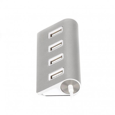 USB-хаб Maxxter 4 ports Silver (HU2A-4P-01)