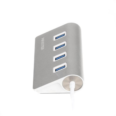 USB-хаб Maxxter 4 ports Silver (HU3A-4P-01)