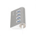 USB-хаб Maxxter 4 ports Silver (HU3A-4P-01)