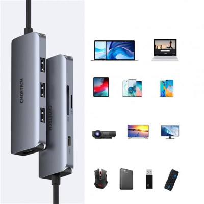 Концентратор Choetech HUB-M19 7 в 1 USB-C to HDMI Multiport Adapter Концентратор Choetech HUB-M19 7 в 1 USB-C to HDMI Multiport Adapter
