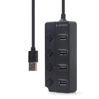 USB-хаб Gembird 4 ports (UHB-U2P4P-01) з вимикачами USB-хаб Gembird 4 ports (UHB-U2P4P-01) з вимикачами