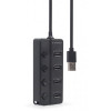 USB-хаб Gembird 4 ports (UHB-U2P4P-01) з вимикачами