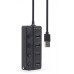 USB-хаб Gembird 4 ports (UHB-U2P4P-01) з вимикачами USB-хаб Gembird 4 ports (UHB-U2P4P-01) з вимикачами
