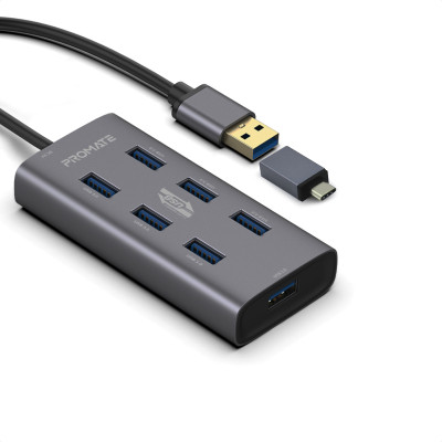 USB-хаб Promate EzHub Grey 7 ports USB-хаб Promate EzHub Grey 7 ports