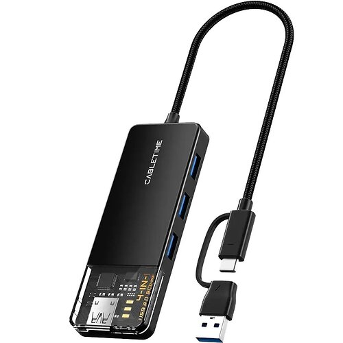 USB-хаб Cabletime CB03B USB Type-C 4-в-1