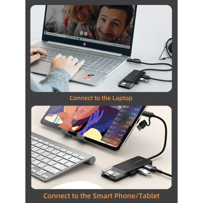 USB-хаб Cabletime CB03B USB Type-C 4-в-1
