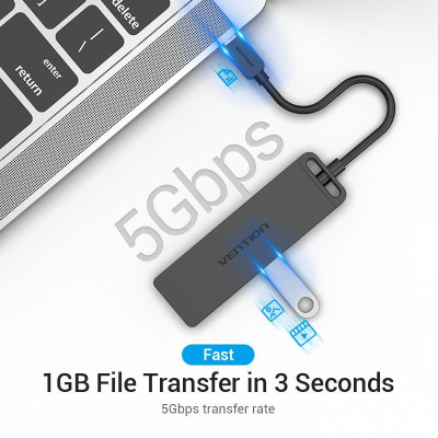 USB-хаб Vention TGKBB 4 порта Черный