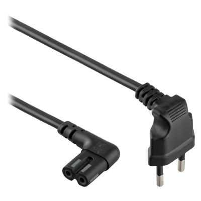 Кабель живлення Cablexpert (PC-184L) CEE7/16-C7, кутовий, 1 м, чорний Кабель живлення Cablexpert (PC-184L) CEE7/16-C7, кутовий, 1 м, чорний
