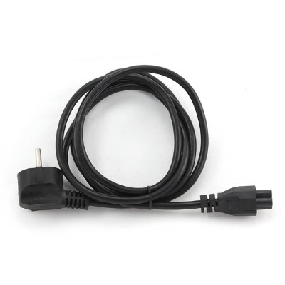 Кабель силовий (PC-186-ML12-1M) CEE7/7-C5, 1 м, VDE, 3х0.75 мм, з заземленням, чорний Кабель силовий (PC-186-ML12-1M) CEE7/7-C5, 1 м, VDE, 3х0.75 мм, з заземленням, чорний