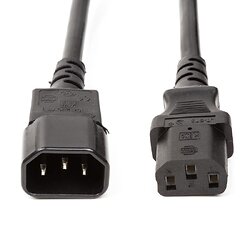 Кабель питания PowerPlant (CC360352) IEC C13-C14, Cu, 3x1.5мм2, 2м