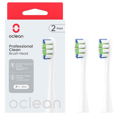 Насадка для зубной электрической щетки Oclean P1C1 W02 Professional Clean Brush Head White (2 шт) (6970810553765)