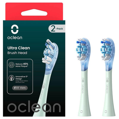 Насадка для зубной электрической щетки Oclean UC01 G02 Ultra Clean Brush Head Green (2 шт) (6970810553512)