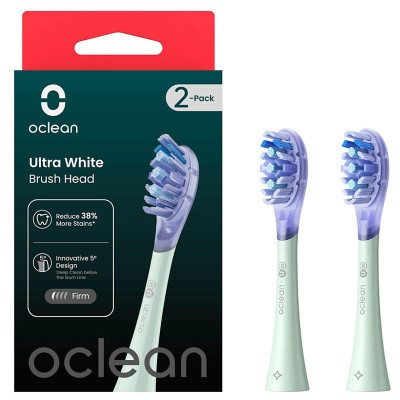 Насадка для зубной электрической щетки Oclean UW01 G02 Ultra White Brush Head Green (2 шт) (6970810553529)