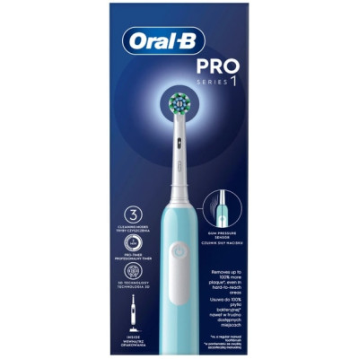 Зубна електрощітка Braun Oral-B Pro1 D305.513.3 CrossAction Caribbean Blue Зубна електрощітка Braun Oral-B Pro1 D305.513.3 CrossAction Caribbean Blue
