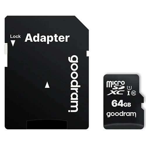 Карта памяти MicroSDXC 64GB UHS-I Class 10 Goodram + SD-adapter (M1AA-0640R12)