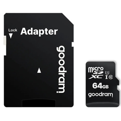 Карта пам`ятi MicroSDXC 64GB UHS-I Class 10 Goodram + SD-adapter (M1AA-0640R12)