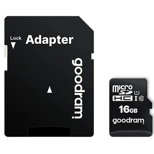 Карта пам`яті MicroSDHC 16GB UHS-I Class 10 Goodram + SD-adapter (M1AA-0160R12)