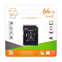 Карта пам`ятi MicroSDXC 64GB UHS-I Class 10 T&G + SD-adapter (TG-64GBSDCL10-01) Карта пам`ятi MicroSDXC 64GB UHS-I Class 10 T&G + SD-adapter (TG-64GBSDCL10-01)