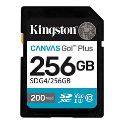 Карта памяти SDXC 256GB UHS-I/U3 Class 10 Kingston Canvas Go! Plus R200/W160MB/s (SDG4/256GB)
