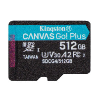 Карта памяти MicroSDXC 512GB UHS-I/U3 Class 10 Kingston Canvas Go! Plus R200/W160MB/s (SDCG4/512GBSP)