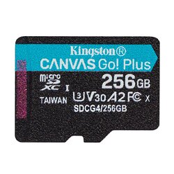 Карта памяти MicroSDXC 256GB UHS-I/U3 Class 10 Kingston Canvas Go! Plus R200/W160MB/s (SDCG4/256GBSP)