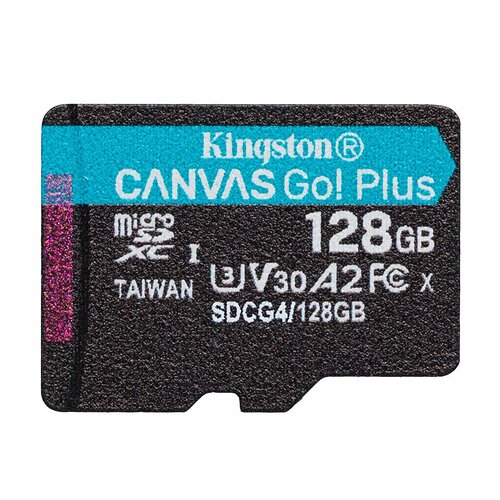 Карта памяти MicroSDXC 128GB UHS-I/U3 Class 10 Kingston Canvas Go! Plus R200/W200MB/s (SDCG4/128GBSP)