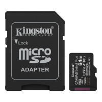 Карта памяти MicroSDXC 64GB UHS-I Class 10 Kingston Canvas Select Plus R100MB/s + SD-адаптер (SDCS3/64GB)