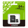Карта пам`яті MicroSDXC 64GB UHS-I Class 10 Kingston Canvas Select Plus R100MB/s + SD-адаптер (SDCS3/64GB)