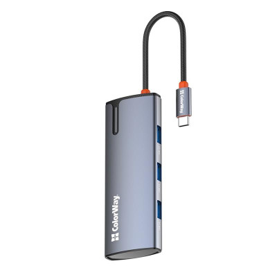 Док-станція ColorWay USB-C 5-в-1 Type C PD 100W/USB3.0х3/HDMI 4К (CW-HUB01) Док-станція ColorWay USB-C 5-в-1 Type C PD 100W/USB3.0х3/HDMI 4К (CW-HUB01)