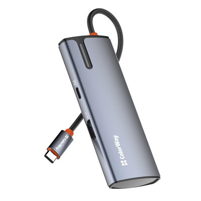 Док-станція ColorWay USB-C 5-в-1 Type C PD 100W/USB3.0х3/HDMI 4К (CW-HUB01) Док-станція ColorWay USB-C 5-в-1 Type C PD 100W/USB3.0х3/HDMI 4К (CW-HUB01)