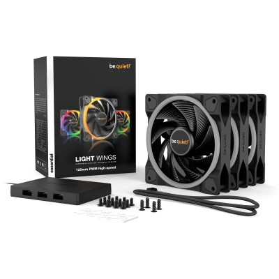 Вентилятор be quiet! Light Wings 120mm PWM High-Speed 3-Pack Black (BL077) Вентилятор be quiet! Light Wings 120mm PWM High-Speed 3-Pack Black (BL077)