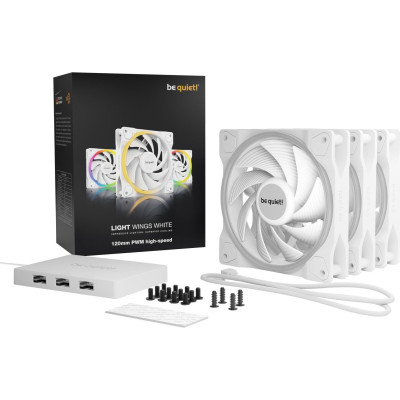 Вентилятор be quiet! Light Wings 120mm PWM High-Speed 3-Pack White (BL101) Вентилятор be quiet! Light Wings 120mm PWM High-Speed 3-Pack White (BL101)