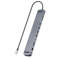 USB-хаб REAL-EL CQ-1000 USB3.0х3/USB-C/HDMI/VGA/RJ45/SD/TF/3.5 mm audio, 0.4m, Space Grey USB-хаб REAL-EL CQ-1000 USB3.0х3/USB-C/HDMI/VGA/RJ45/SD/TF/3.5 mm audio, 0.4m, Space Grey