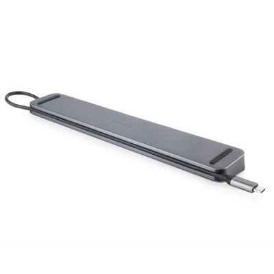 USB-хаб REAL-EL CQ-1000 USB3.0х3/USB-C/HDMI/VGA/RJ45/SD/TF/3.5 mm audio, 0.4m, Space Grey