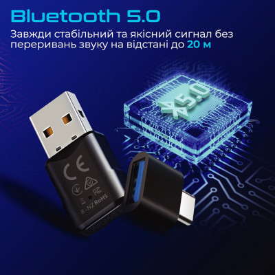 Bluetooth-адаптер аудио Promate BlueLink Bluetooth 5.0 Black