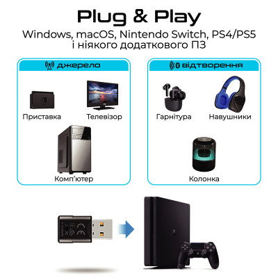 Bluetooth-адаптер аудио Promate BlueLink Bluetooth 5.0 Black